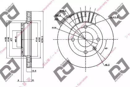 Тормозной диск DJ PARTS BD1670